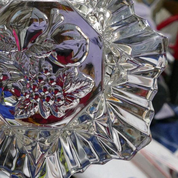 Vintage Federal Clear Glass Fruit Dish/Bowl - Pioneer Pattern w/ Ruffle Edge - Picture 9 of 15